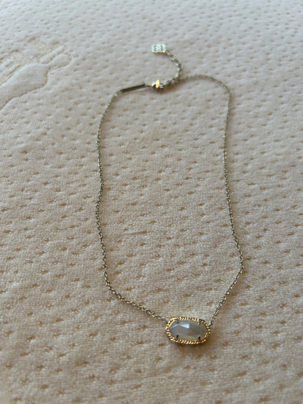 Kendra Scott Gold-Trim White Faceted Pendant Necklace